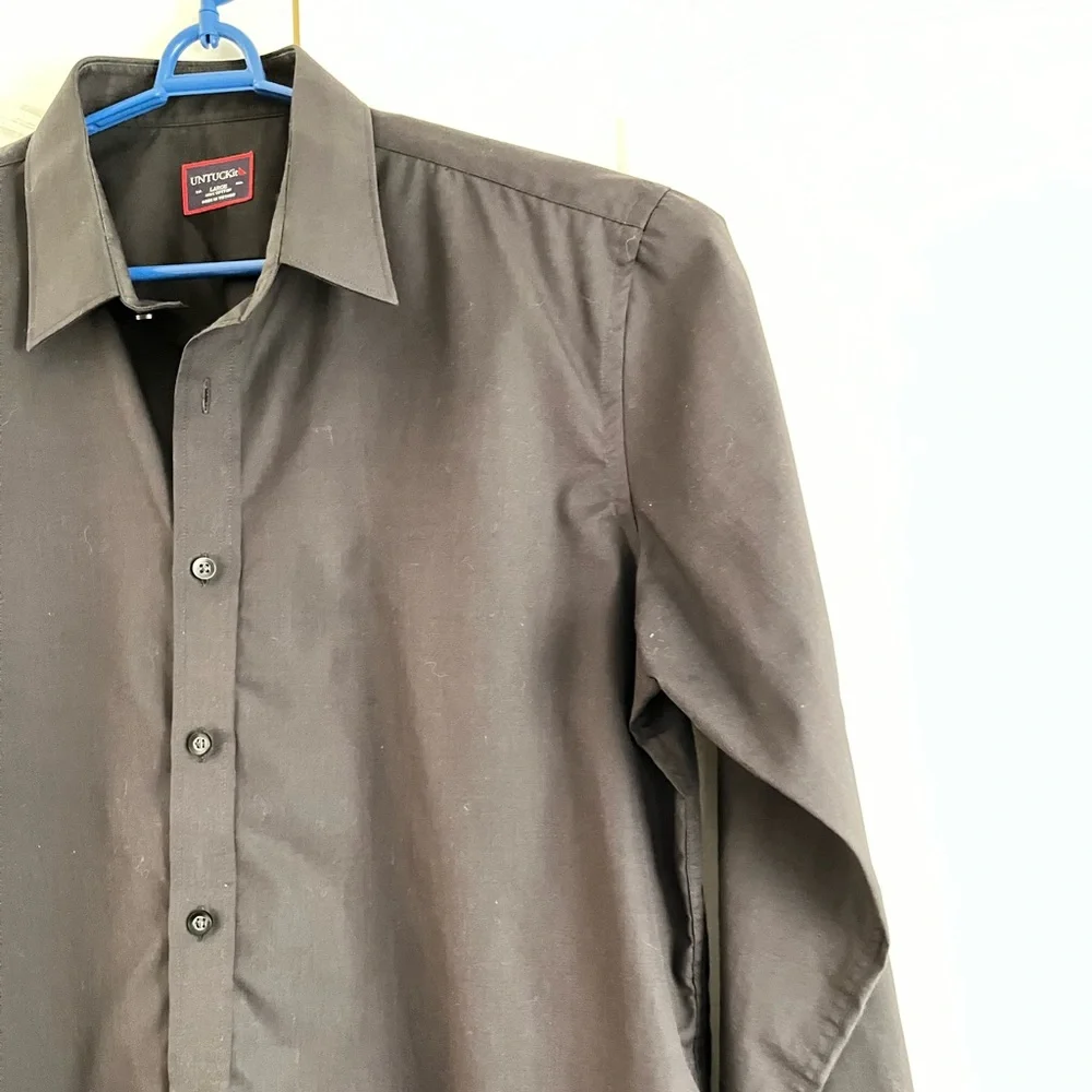 Untuckit black men’s Button Down Shirt size L - Picture 2 of 6